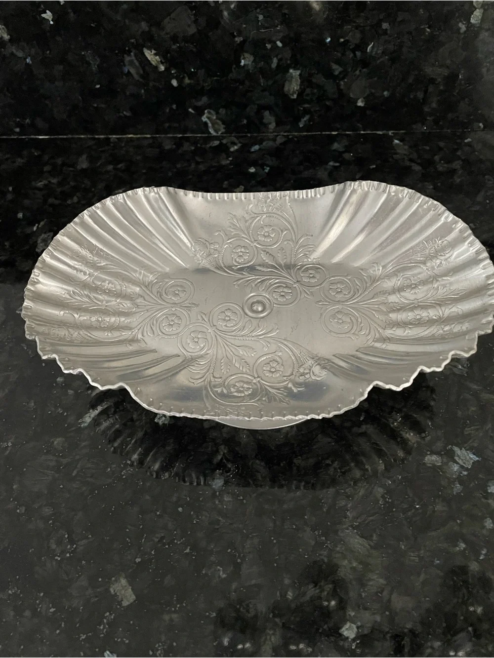 Vintage Hand Wrought Aluminum Petite Serving Dish